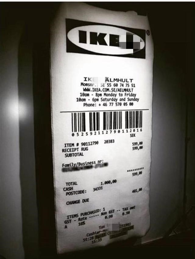 Ikea Receipt Rug