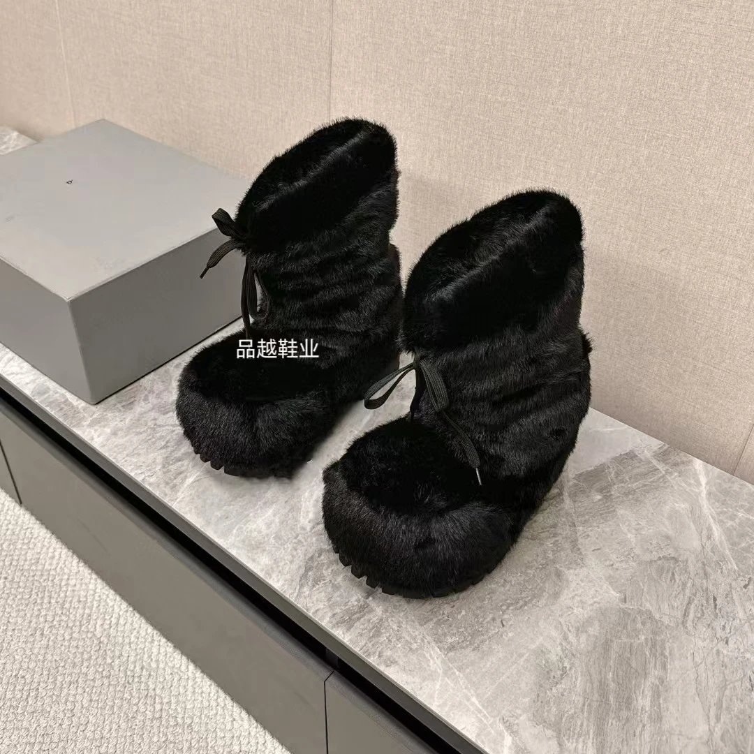 Balenciaga Fur Ski Boots